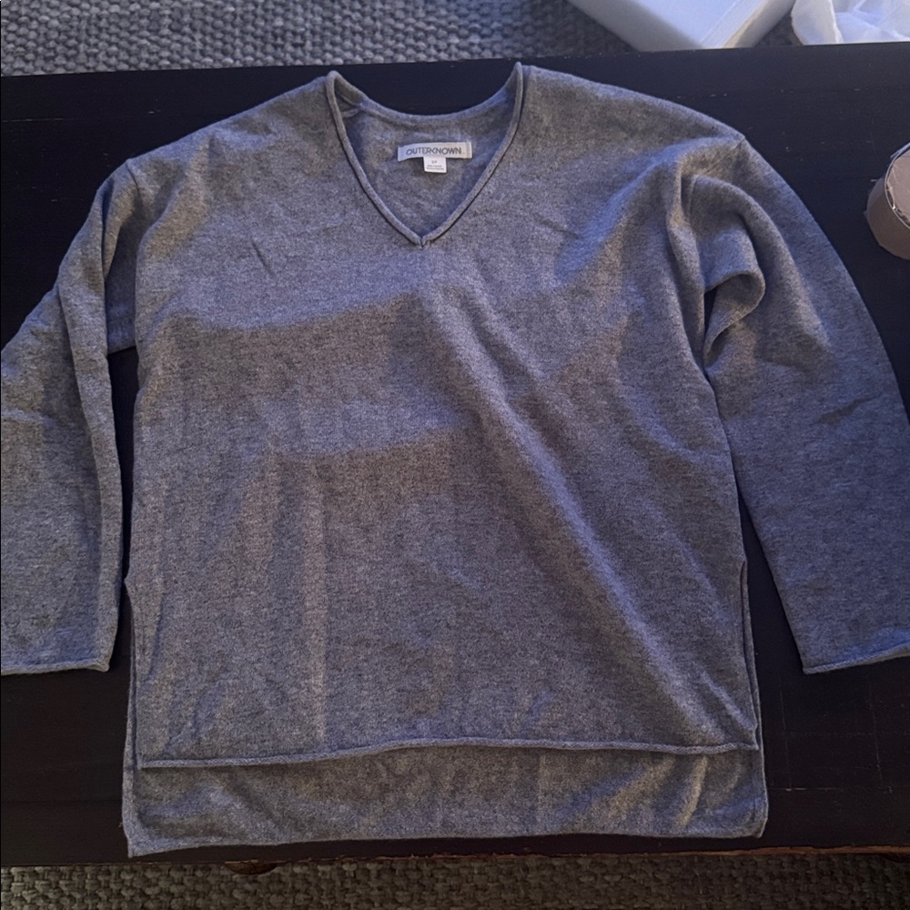 Outerknown Heather Gray V-Neck Top